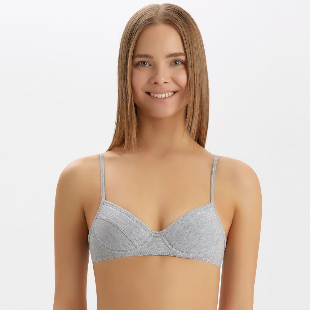 4010-20 Бюстгальтер для девочки серый меланж (BAYKAR)