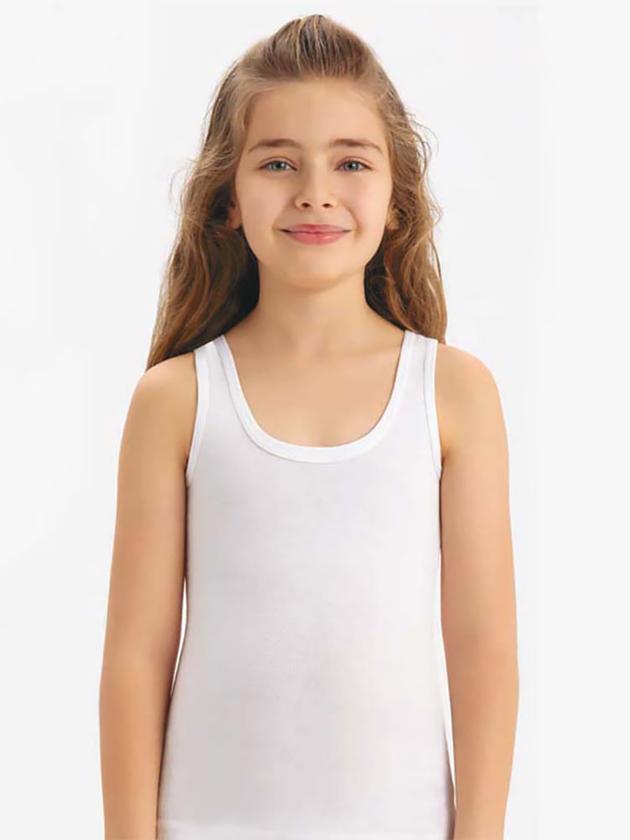4202-01 Майка для девочек белая (BAYKAR)