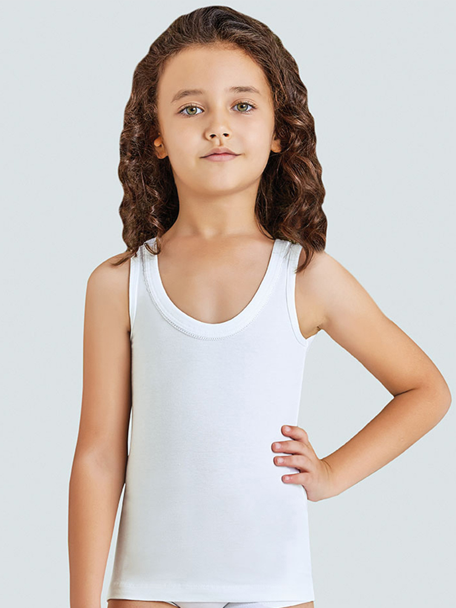 4540-01 Майка для девочек белая (BAYKAR)