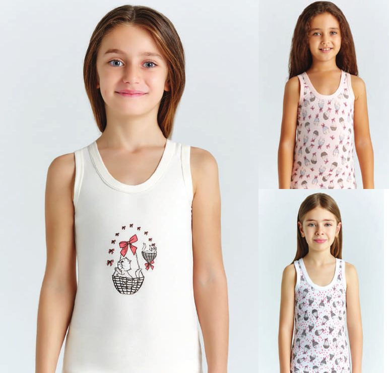 4126 майка для девочек многоцвет (BAYKAR)