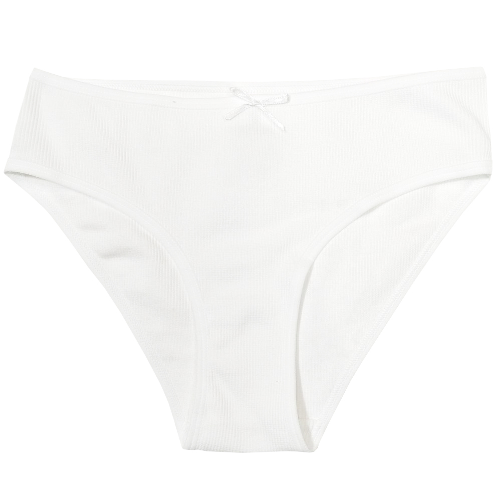 7892-01 Трусы для девочки в рубчик белые (BAYKAR)