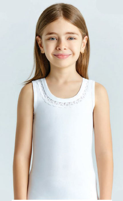 4396-01 Майка для девочек белая (BAYKAR)