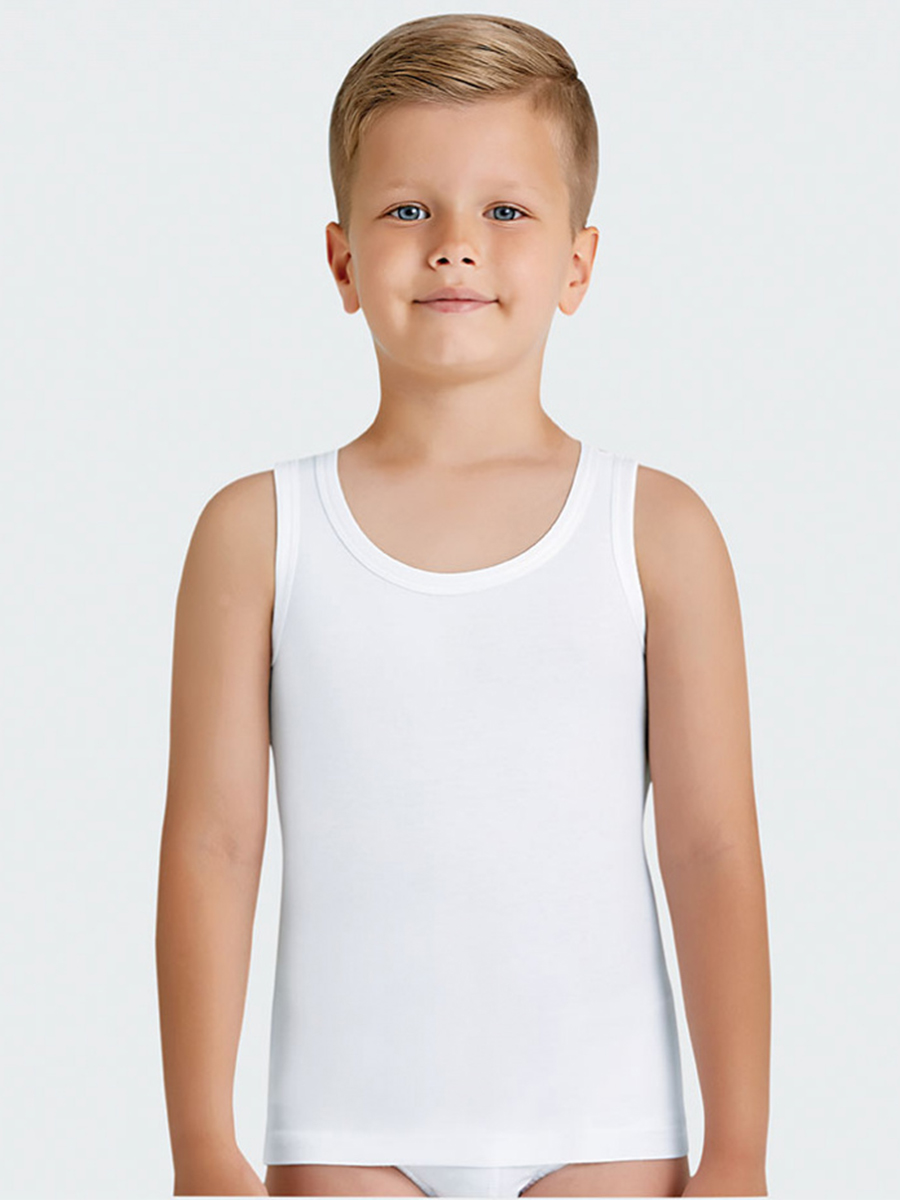 2200-01 Майка для мальчиков белая (BAYKAR)