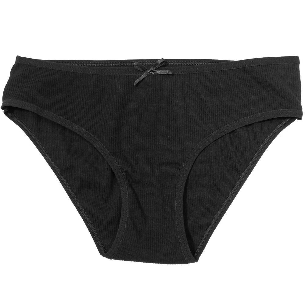 7892-02 Трусы для девочки в рубчик черные (BAYKAR)