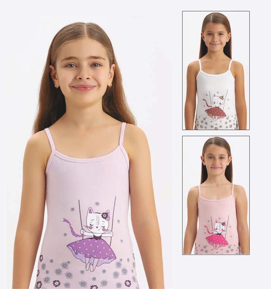 4984 майка для девочек многоцвет (BAYKAR)