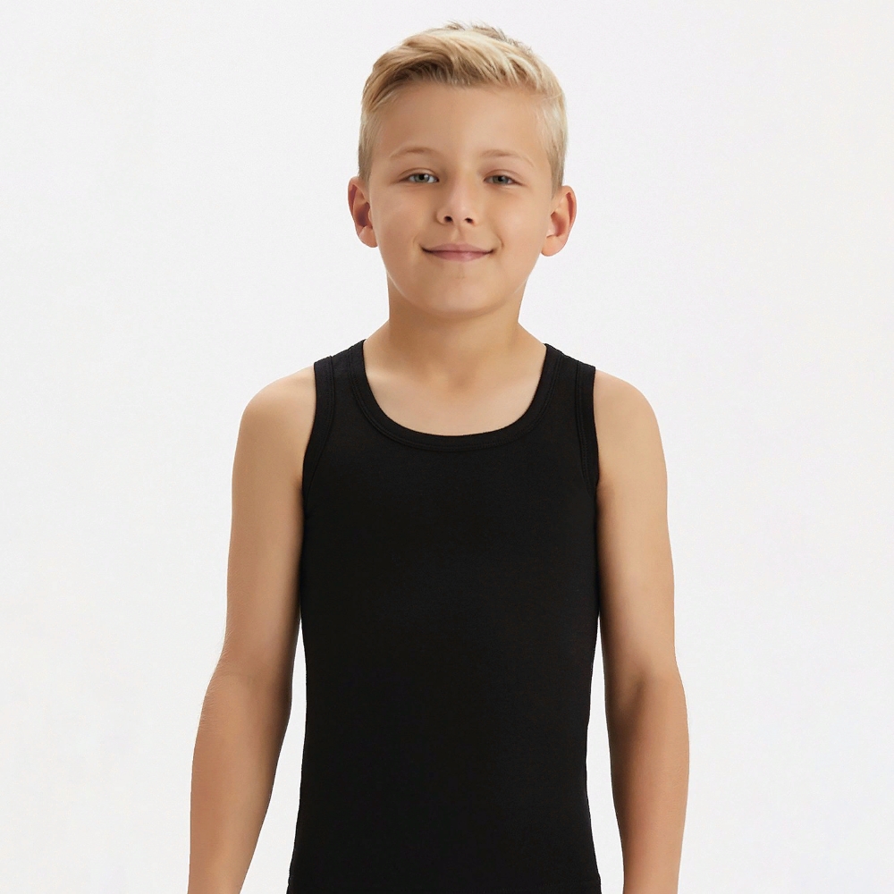 2214-02 Майка для мальчика черная (BAYKAR)