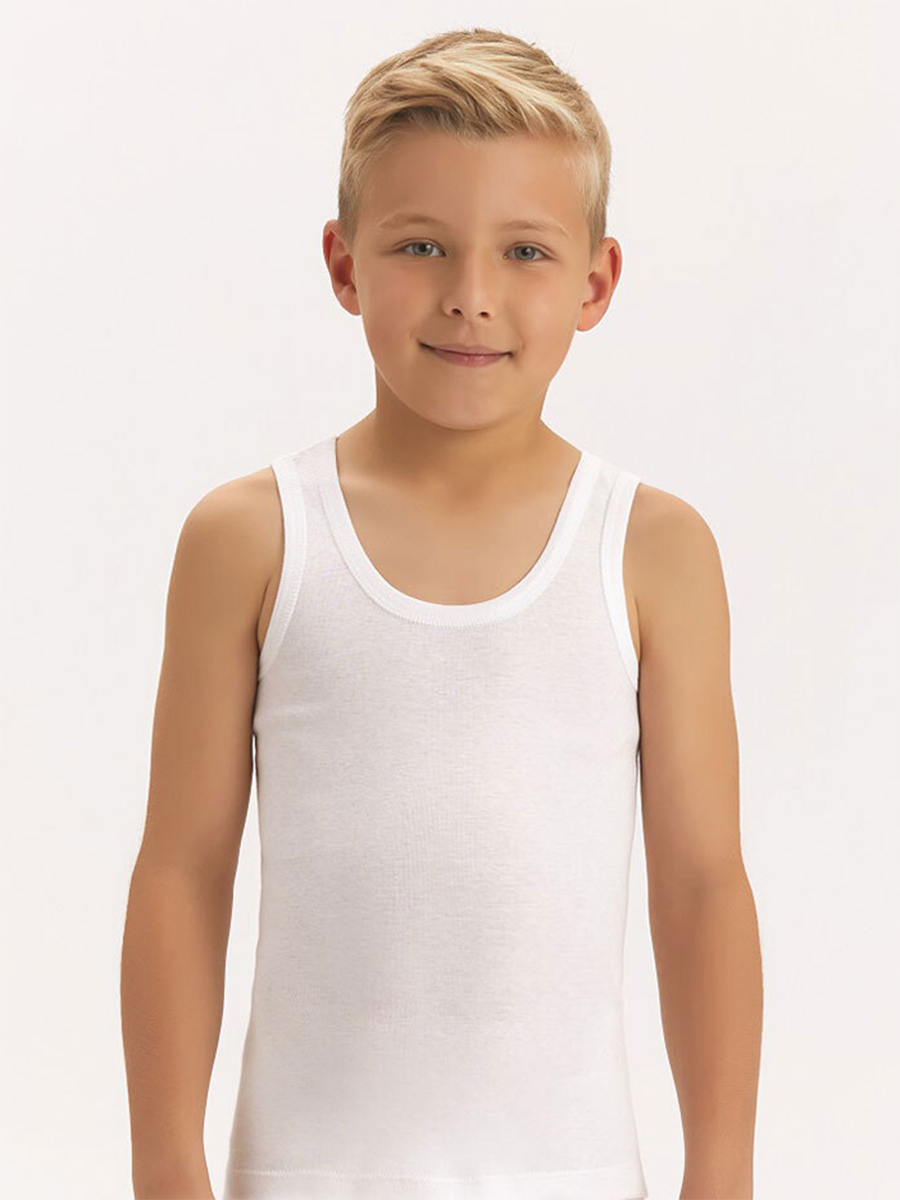 2214-01 Майка для мальчиков белая (BAYKAR)